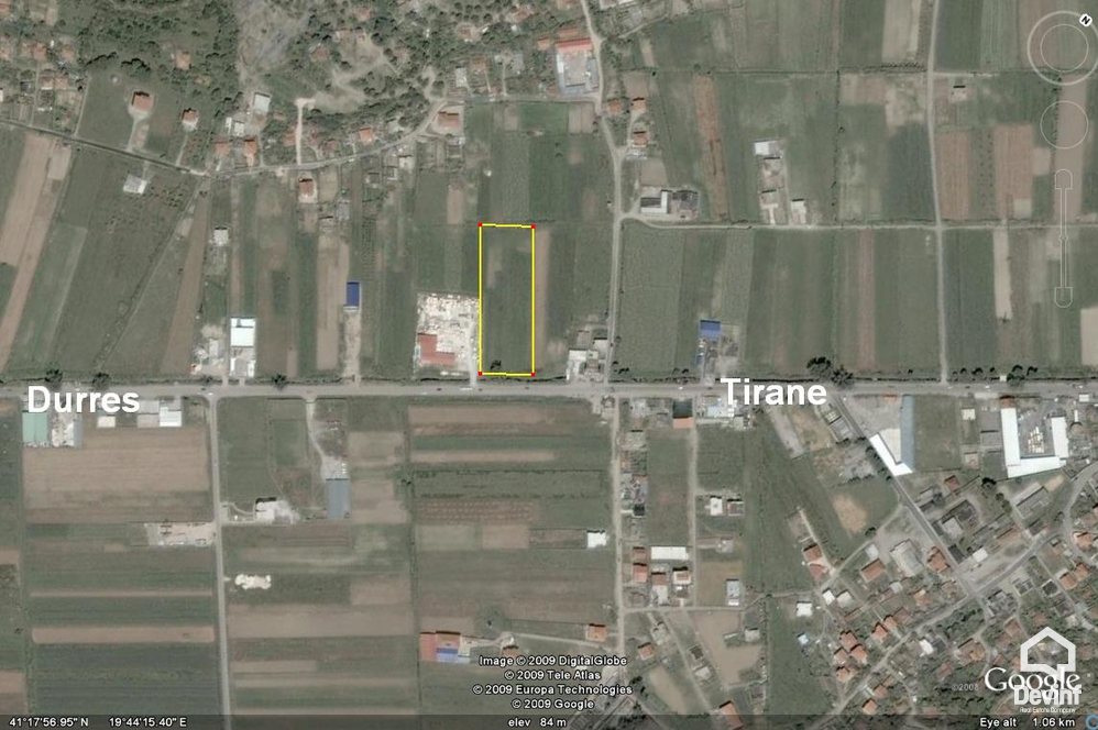 Tirane For Sale Land  Tirana-Durres Road, before Beshiri bridge.  Industrial Land